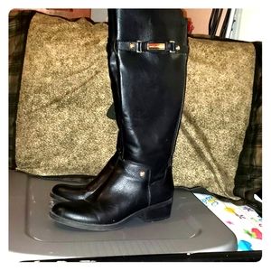 Tommy Hilfiger leather knee high riding boots